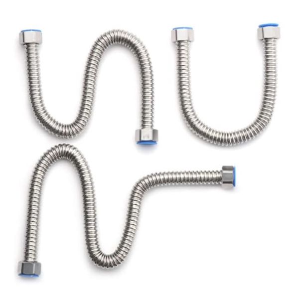 Tool DIY Water Heater Connector Stainless Steel Corrugated Supply Hose 3 Piece