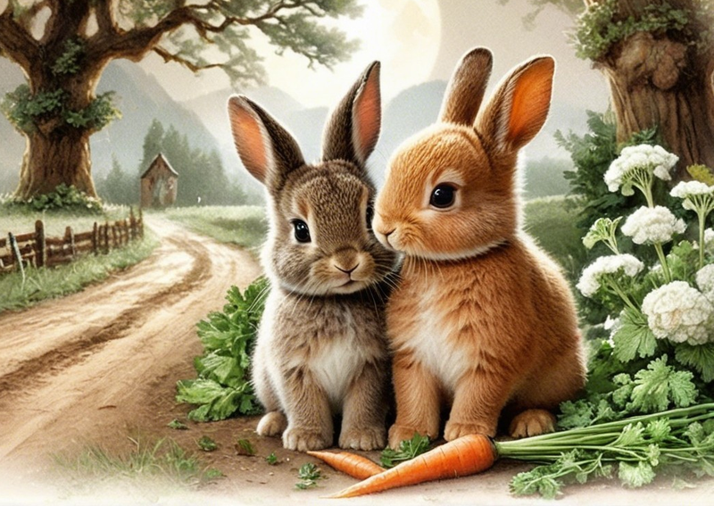 Canvas Wall Art Home Decor - Little Rabbits