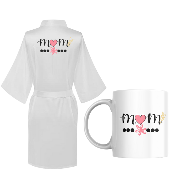 Mom Printed Summer Gown with Mug-M'I MOM