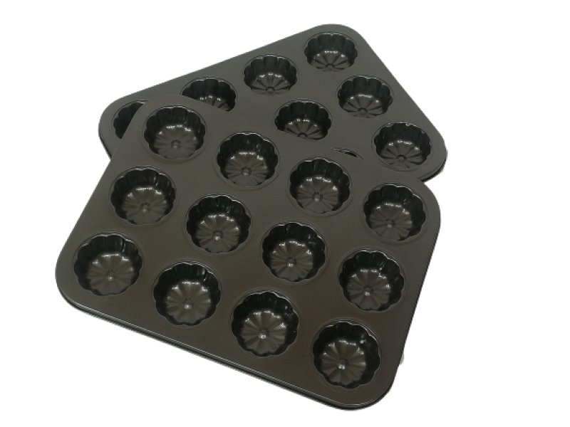 Muffin Pan 2 Piece 12 Cup 35 x 26 x 3cm Flower Basic