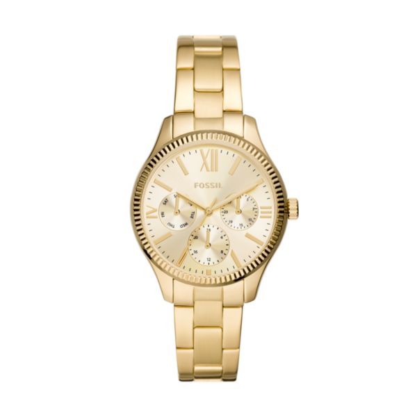 Fossil Rye Multifunction Gold-Tone Stainless Steel Watch-BQ3692