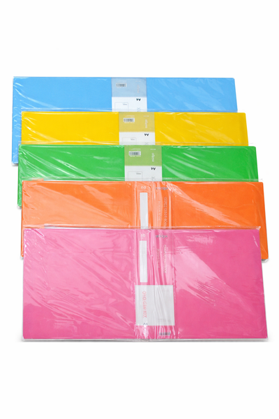 A4 60 Pocket File - Plastic Document Folder, Assorted Colours-5 x Folders