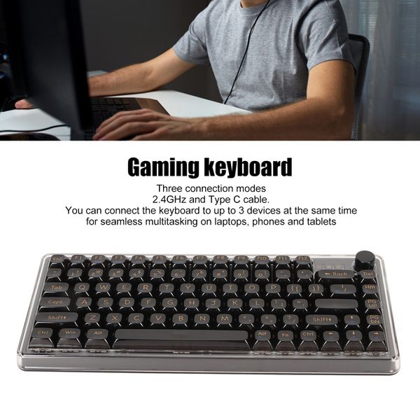 Gasket Mount Keyboard RGB, BT5.0, Hot Swappable