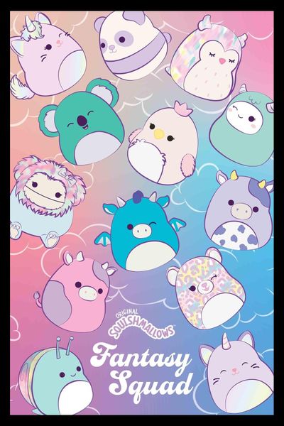 Squishmallows (Fantasy Squad) Poster with Black Frame