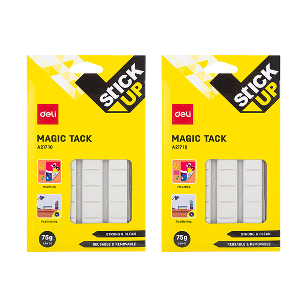 Magic Tack Press Stick 2×2cm 135×92mm 75g, 2 packs