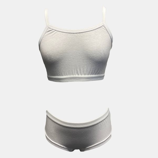 Girls' Crop Top and Panty Set - White
