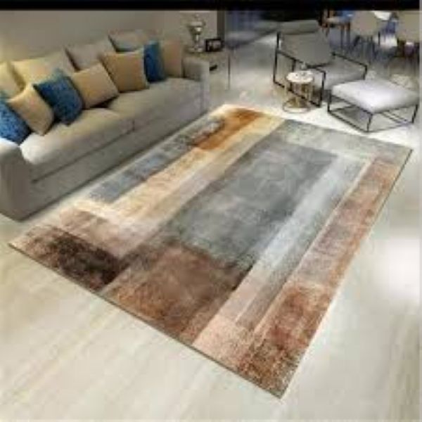 Modern Design Area Carpet 200Lx150W - Bricky Brown Grey
