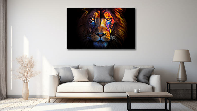 Canvas Wall Art - Lion's Gaze Abstract - HD0554