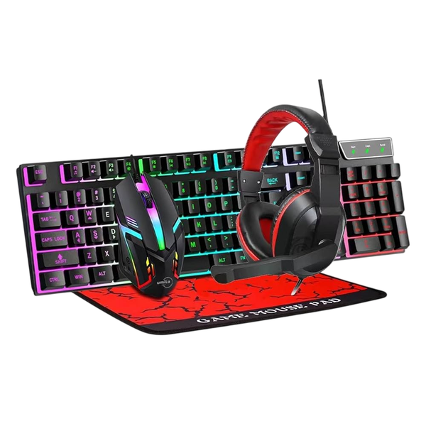 4-in-1 Gaming Combo Set - Keyboard, Mouse, Headset and Mouse Pad - RGB