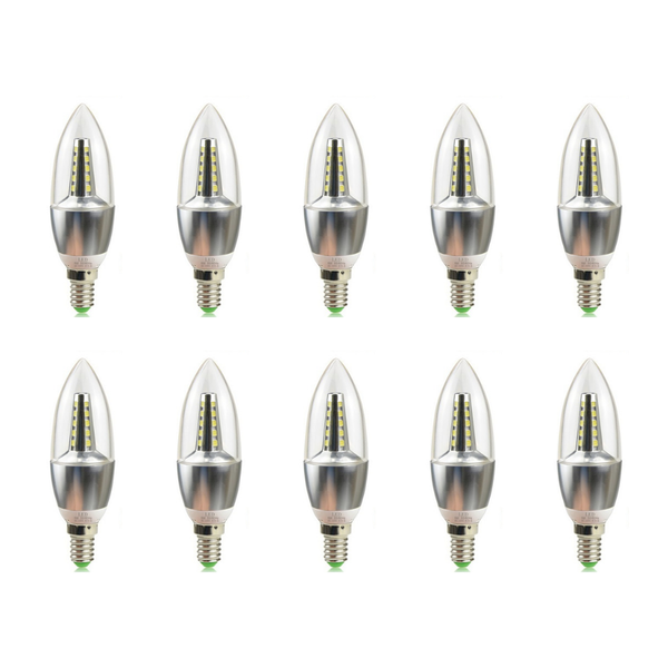 LED Candle Light E27 3W Energy Saving Lamp Chandelier Home Decoration 10 Pieces