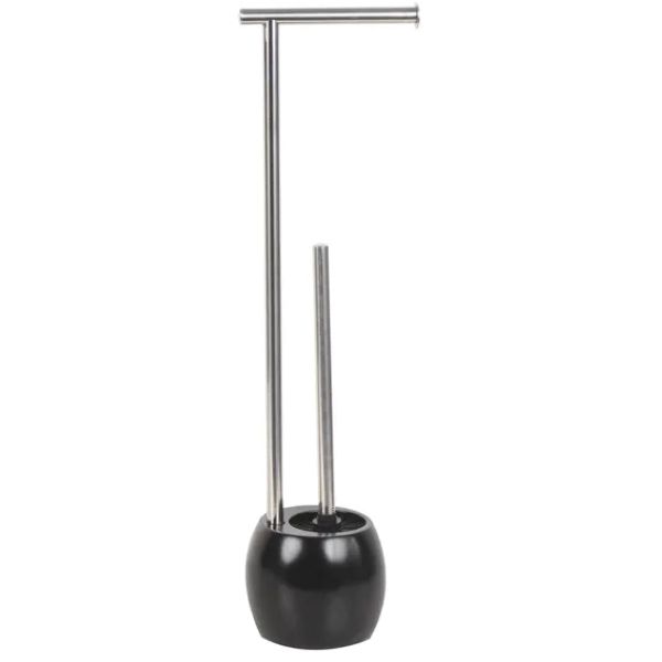 Rondo Toilet Brush and Paper Holder Black