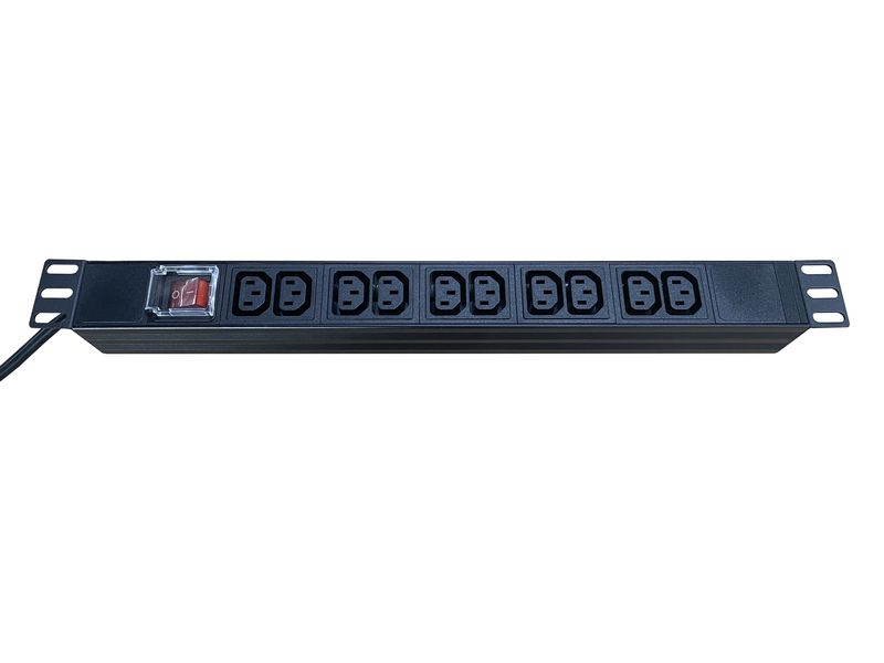 PDU 19" 1U 10 Way IEC Outlet With On/Off Switch