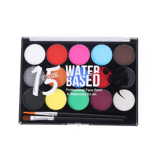 15-Color Water-Based Face Paint Kit for Halloween Kids &amp; Models