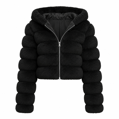 Women Hooded Plush Jacket