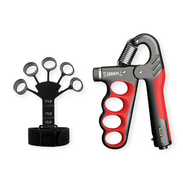 Adjustable Finger and Hand Grip Strength Trainer with Smart Counter - 2 Piece
