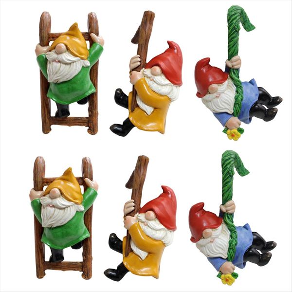 Dwarf Set Three and Three Climbing Ladder Ornaments Flowerpot Pendant