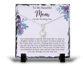 To The Beautiful Mom On My Wedding Day Wedding Bride v1 Gift Rock Slate