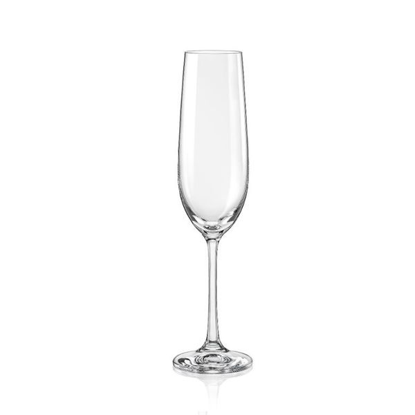 Crystalex Viola Crystal Champagne Flute Glasses 190ml - Set of 6