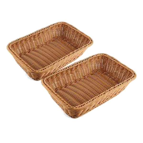 2 Pcs Rectangular Basket for Table or Counter Display for Bread