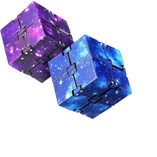 Infinity Fidget Cube Toy - Galaxy Space - Pack of 2