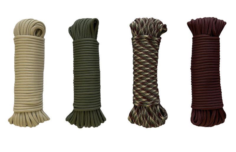 Paracord 550 Type III - 100% Nylon - 15m Army Colours 4 Pack