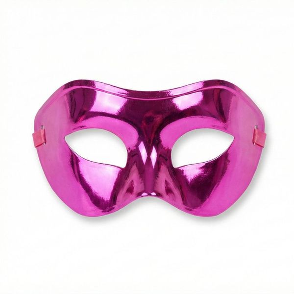 Vibrant Pink Metallic Masquerade Eye Mask for Parties and Costumes