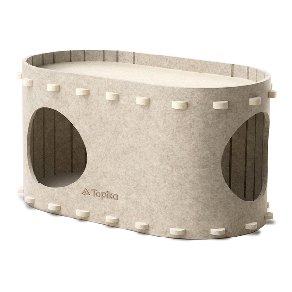 Topika Foldable cat cub cat house 2 tier felt cat beds&amp;Round Hole Design