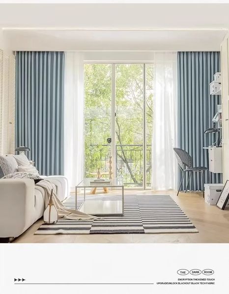 Readymade Metallic Linen Eyelet Curtains - Turqoise Blue