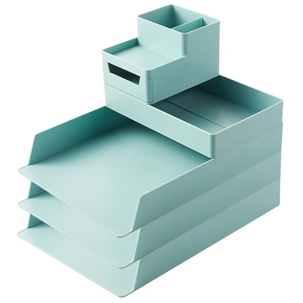 Stackable Desk Filing Tray Stationery Organizer 5Pcs Set