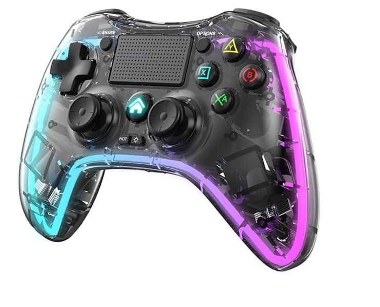 Wireless Controller with 8 Color LED Lighting Compatible with PS4 Generic
