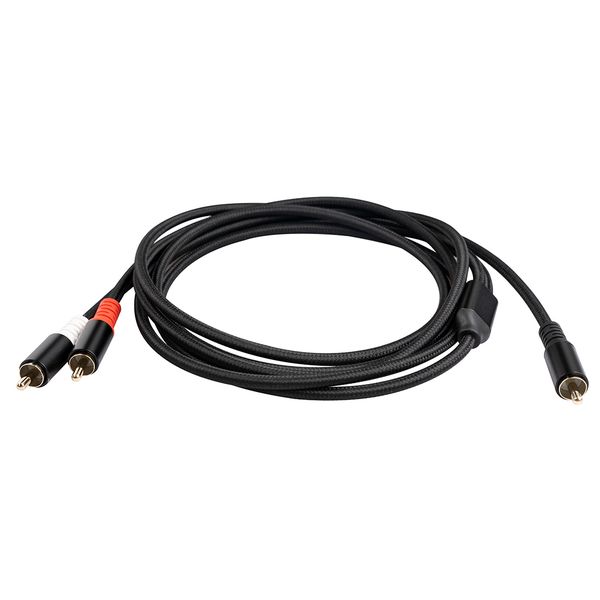 Y Adapter Subwoofer Cable 1X to 2X RAC Audio Cable,1 Meter