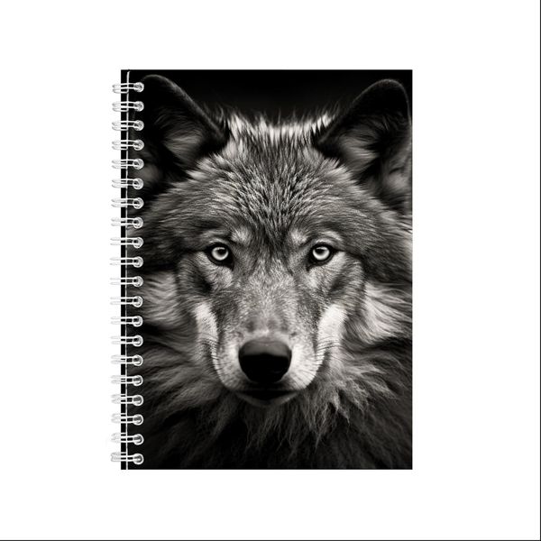 A5 Notepad Pad Black And White Wolf 3