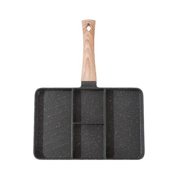 Medical Stone Non Stick Multi-functional 4 Section Fry Pan