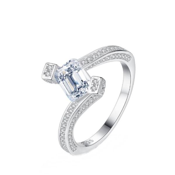 Diamond Ring Personalized Tapered Emerald Cut Lab Diamond Engagement Ring