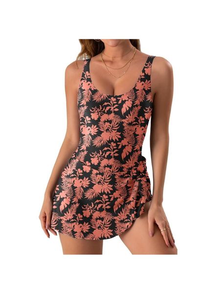 Women's Floral Swimsuit With Adjustable Shoulder Straps