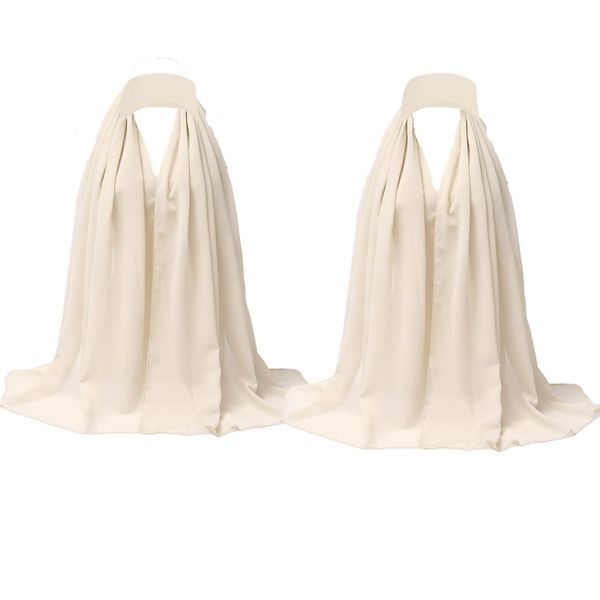 2piece Chiffon Shawls Wraps for Evening Dresses Women Elegant Soft Scarf