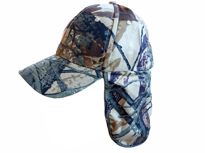 Camo Cap with Sun Protection Flap - Hiking - Fishing - Hiking - Outdoor