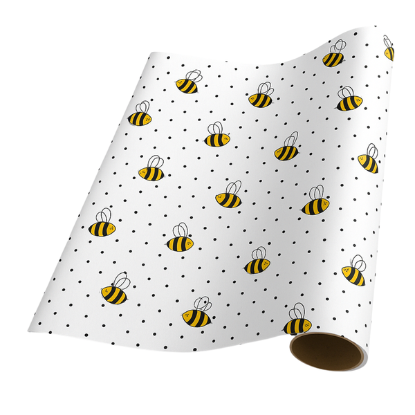 Bees - Bulk Gift Wrap Roll - 50cm x 50m | Premium 65gsm Paper