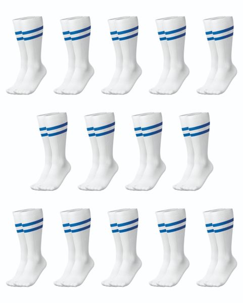 Ronex Soccer Socks - Set of 14 Pairs - White/Royal