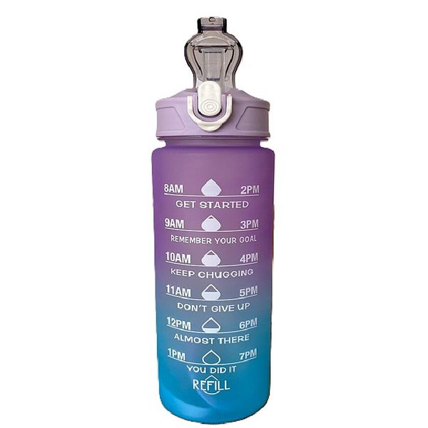 Motivational Time Marker Water Bottle - Two Tone Flip Cap - 750ml