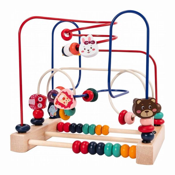 Bead Maze Wooden Educational Toy for Toddlers, Montessori Sensory Toy