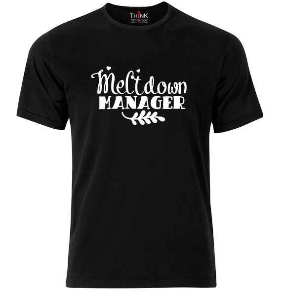Think Out Loud Mens "Meltdown Manager" Short Sleeve Tshirt Black