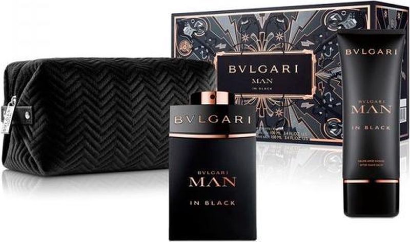 Bvlgari Man In Black Set Edp 100 Ml + Aftershave Balm 100 Ml + Pouch (Parallel Import)
