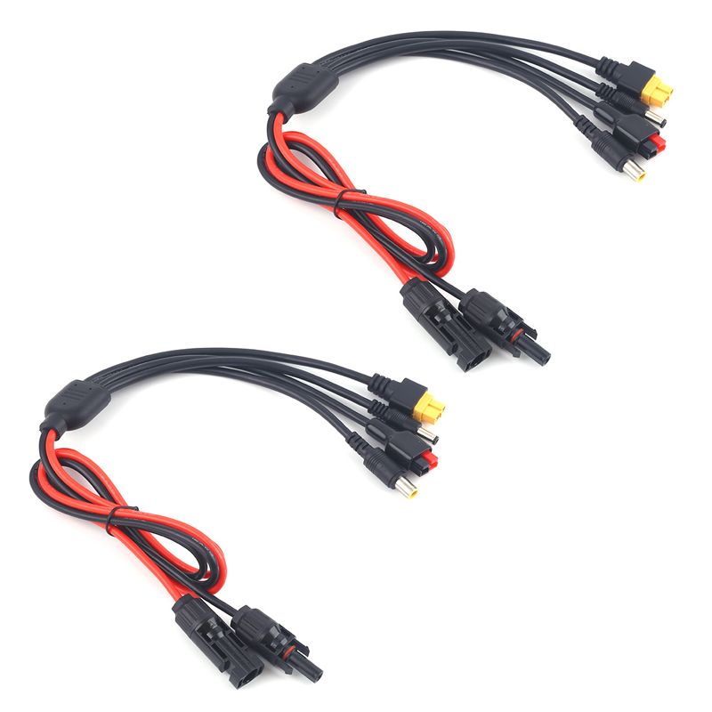 2Pcs 1m Solor Panel Connector Cable Splitter MC4 to Multi XT60 DC5521 7909