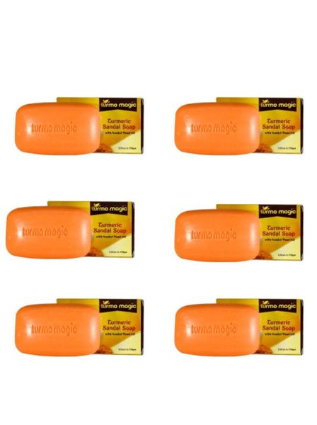 Turmo Magic Turmeric Sandal Soap - Pack of Six