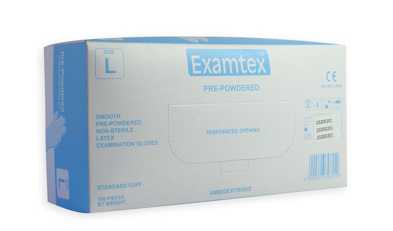 Examtex Latex Powdered Glove - Large