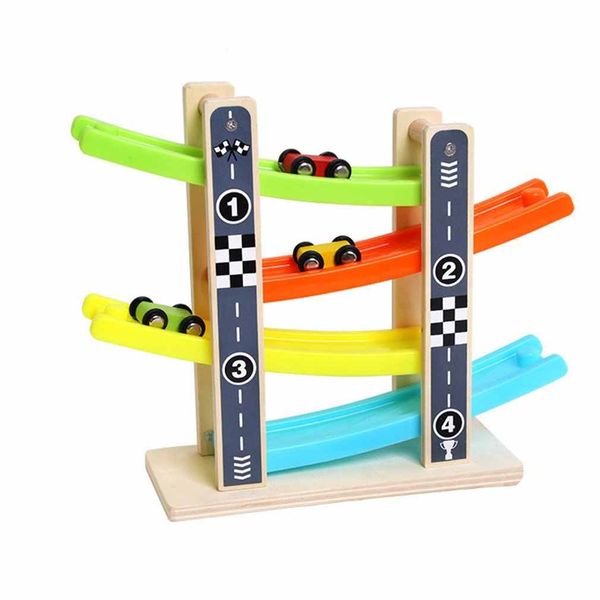 XBL 4 Rail Glider Wooden Racing Track with Cars
