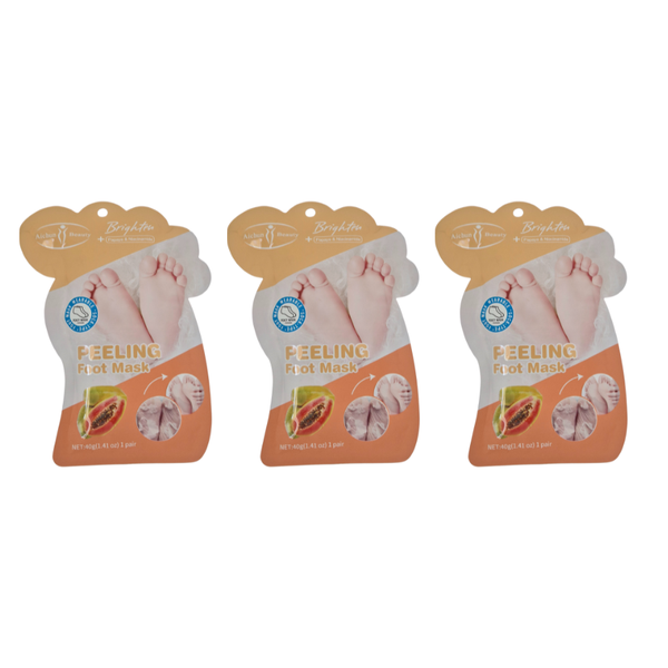 Peeling Foot Mask - Papaya &amp; Niacinamide - Pack of 3