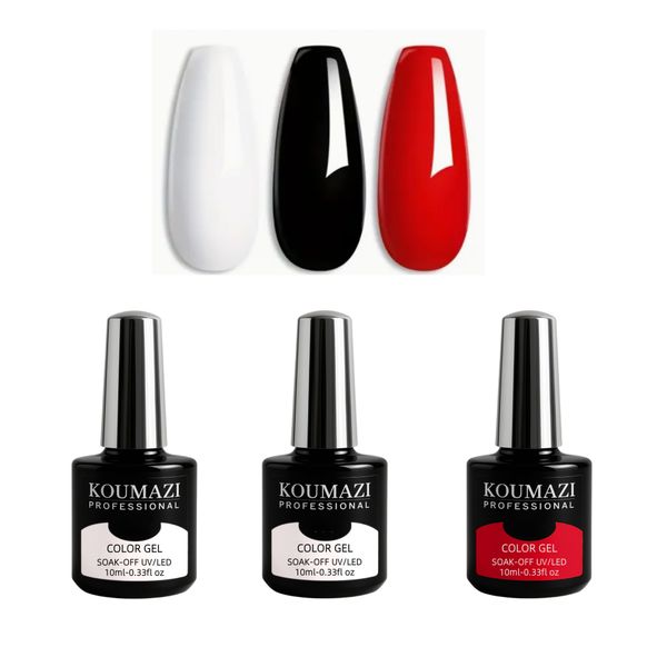 KOUMAZI Timeless Gel Collection - Classic Black, White &amp; Red