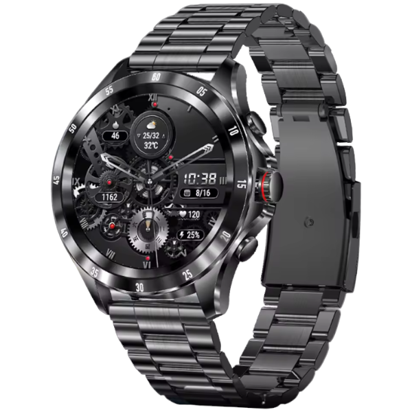 MAX7 - Men's 24/7 Health Monitoring Stainless Steel Smart Watch - Black